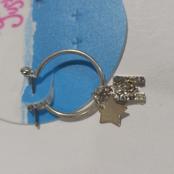 Justice Silver-tone Hoop Earrings Sparkling "M" & star-shaped charms - Girls - Picture 4 of 8